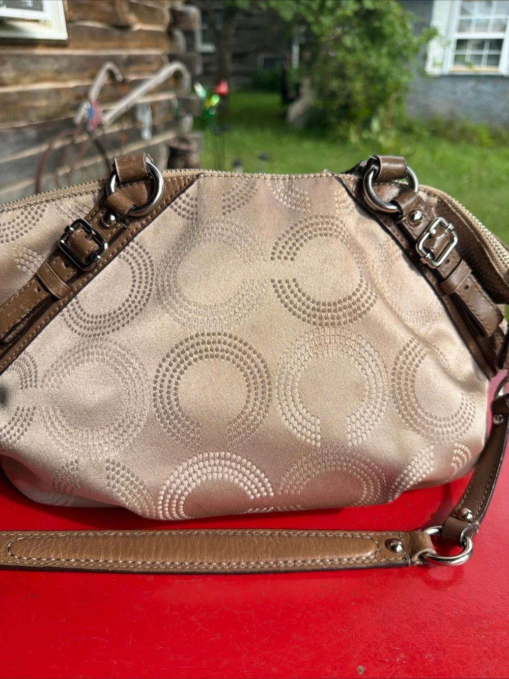 Coach satchel metallic